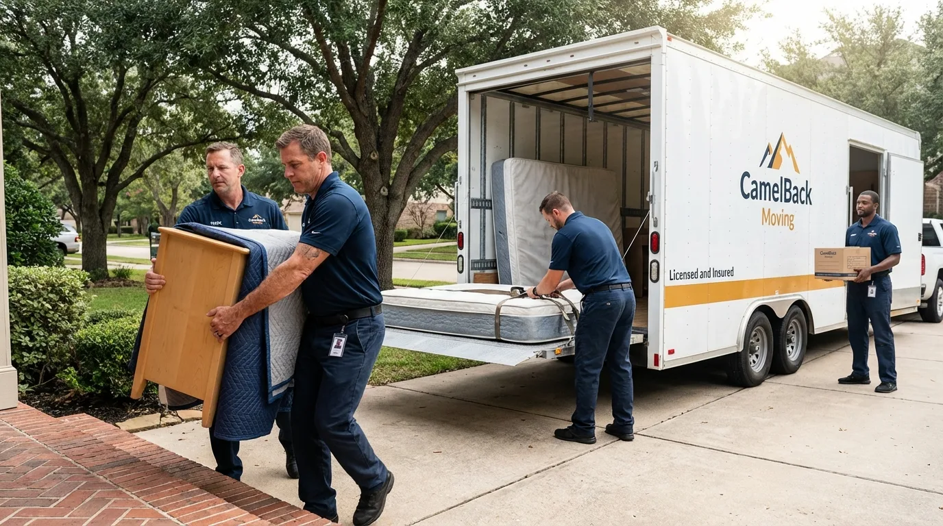 Crew loading residential truck for cross-state move from Silver Springs, NV