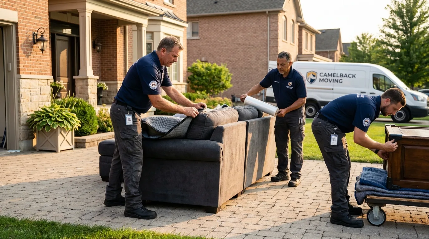 Large estate moving crew wrapping furniture in Silver Springs, NV